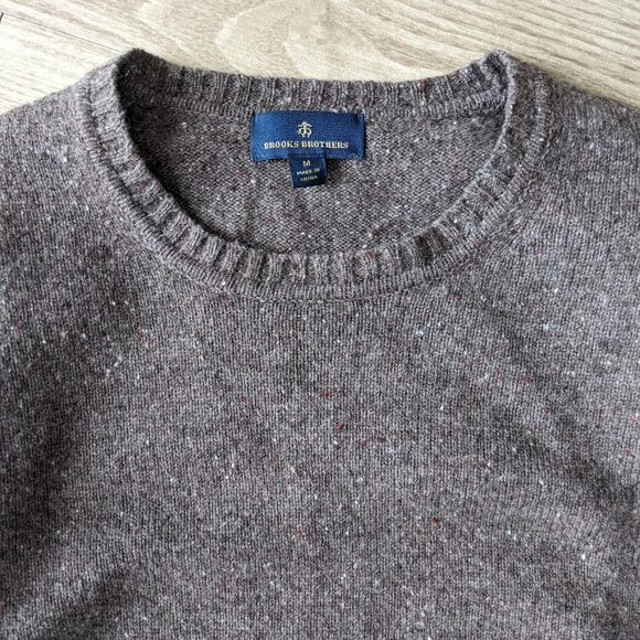 Brooks Brothers Brown Merino Wool Crewneck Sweater Medium - Picture 2 of 4